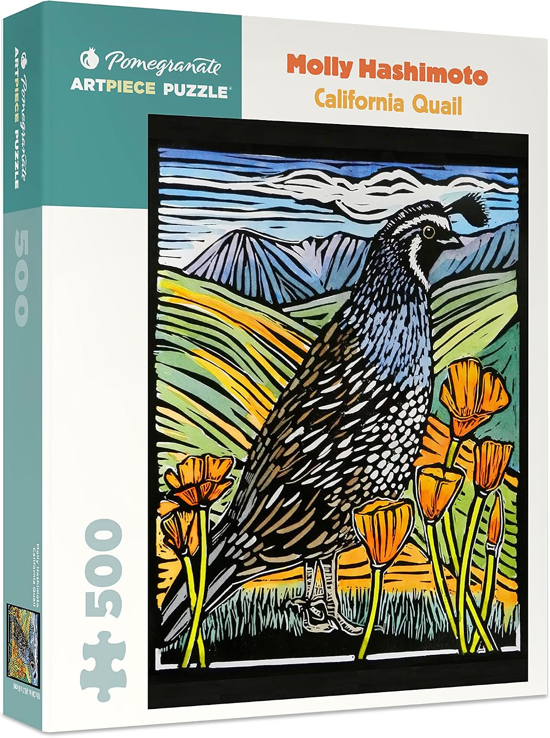 Pomegranate 500-Piece Jigsaw Puzzle for Adults, Molly Hashimoto's California Quail, Large Piece Puzzle, Matte Finish, Snug Fit