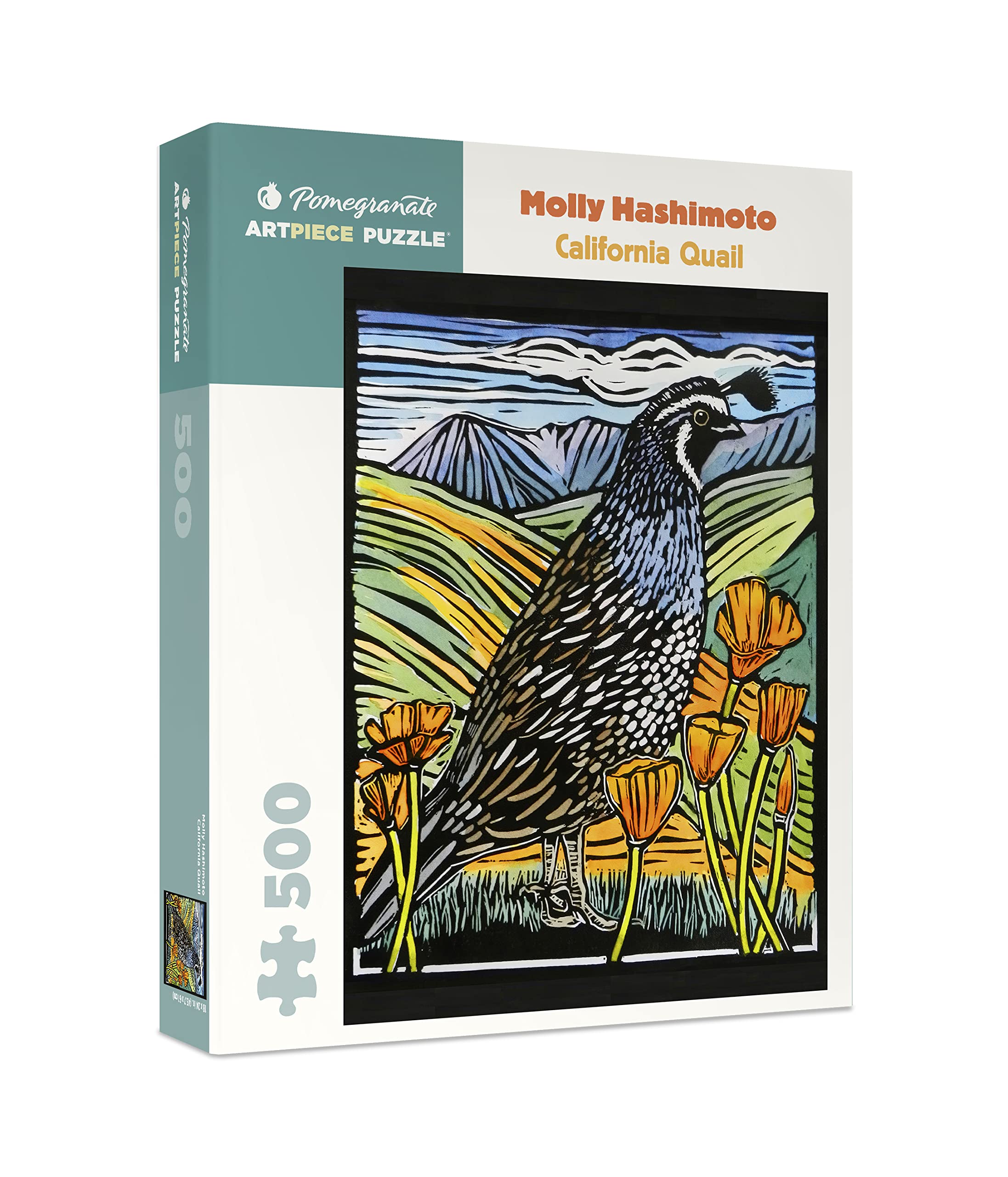 Pomegranate 500-Piece Jigsaw Puzzle for Adults, Molly Hashimoto's California Quail, Large Piece Puzzle, Matte Finish, Snug Fit