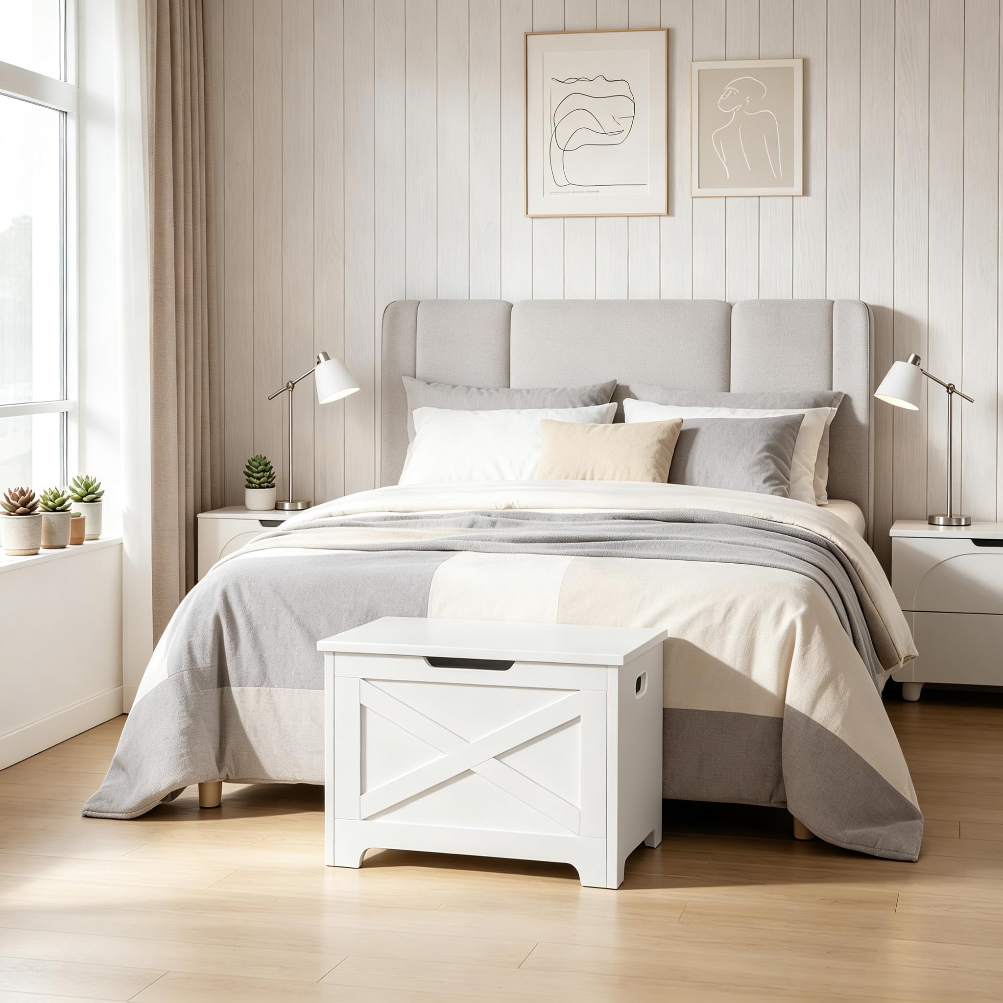 Baúl de almacenamiento con tapa abatible, mueble multifunción
