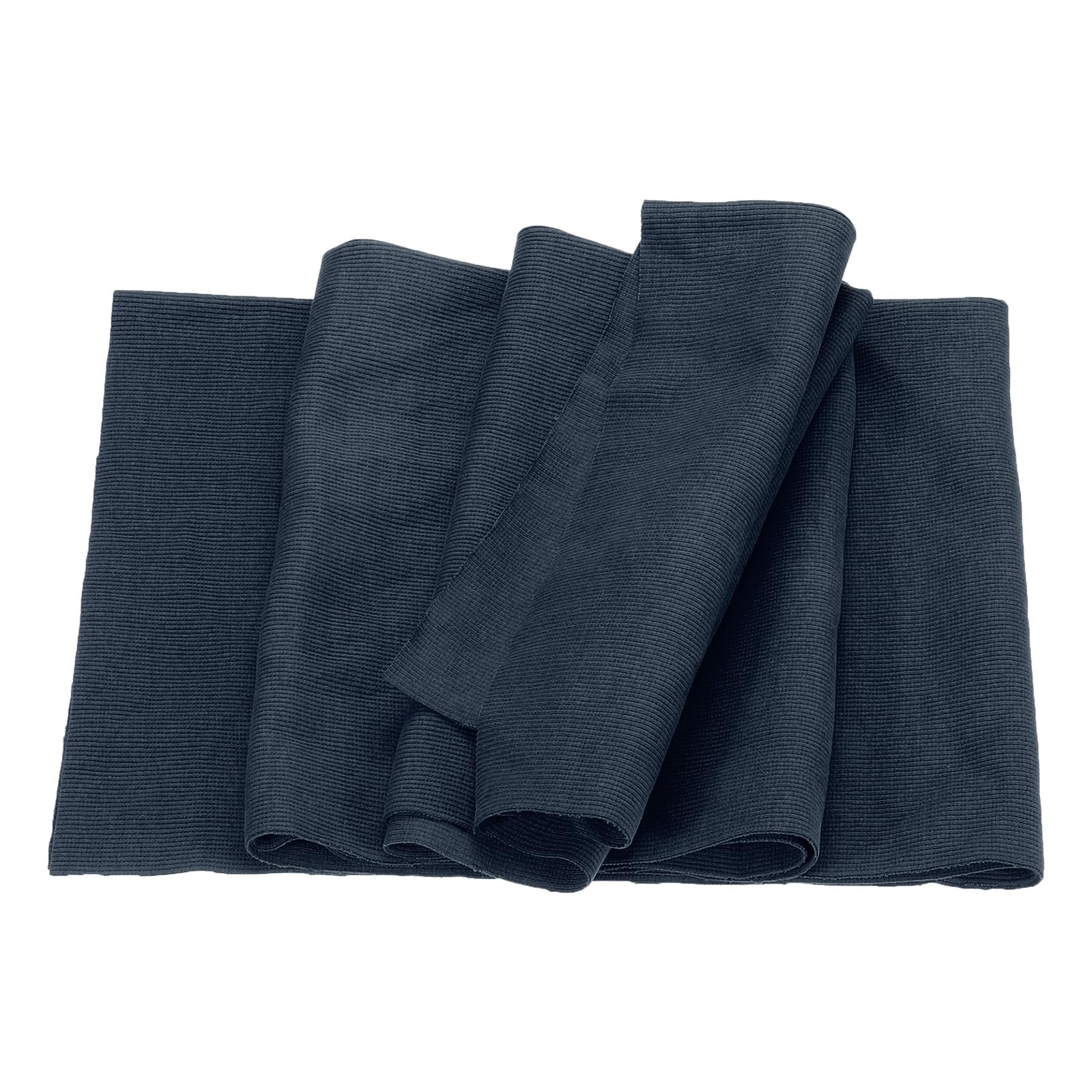 MECCANIXITY 47" Elastic Cuffs Ribbed Trims Cotton Fabric Knit Rib Stretch Tape Cuff Sleeve Waistband for Sewing, 20" Wide Navy Blue