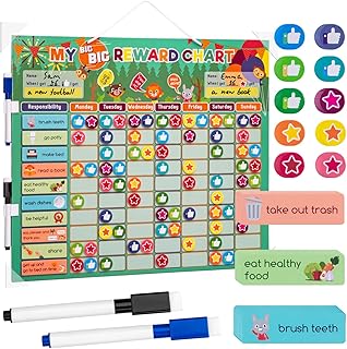 Cpvbobul Reward Star Chart Magnetic Chore Board for Kids & Adults with 2 Dry Erase Pens Reward Good Behaviour for Toddlers & Responsibility for Teens