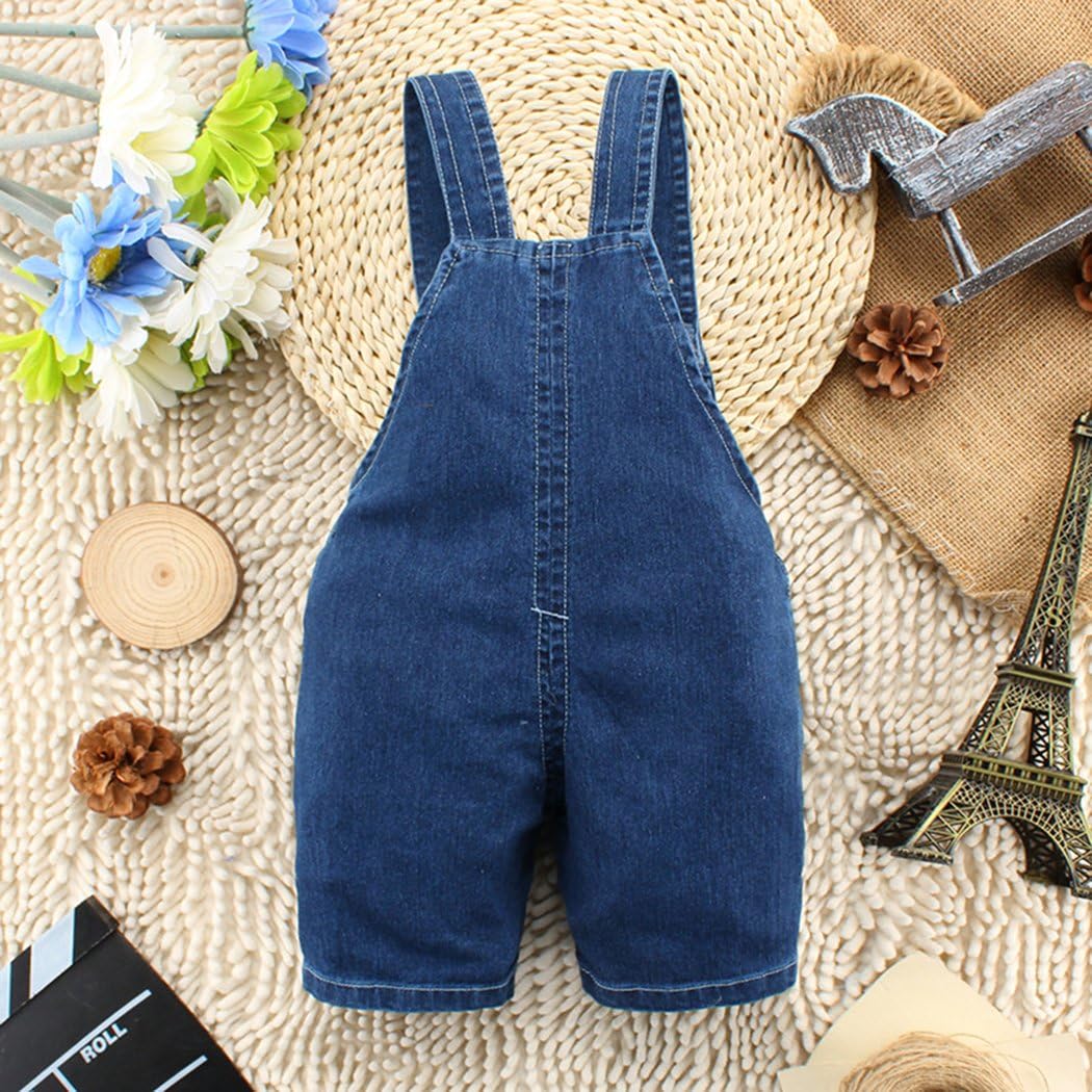 KIDSCOOL Toddler Unisex Cartoon Animal Denim Overalls Baby Jean Shortalls image 3