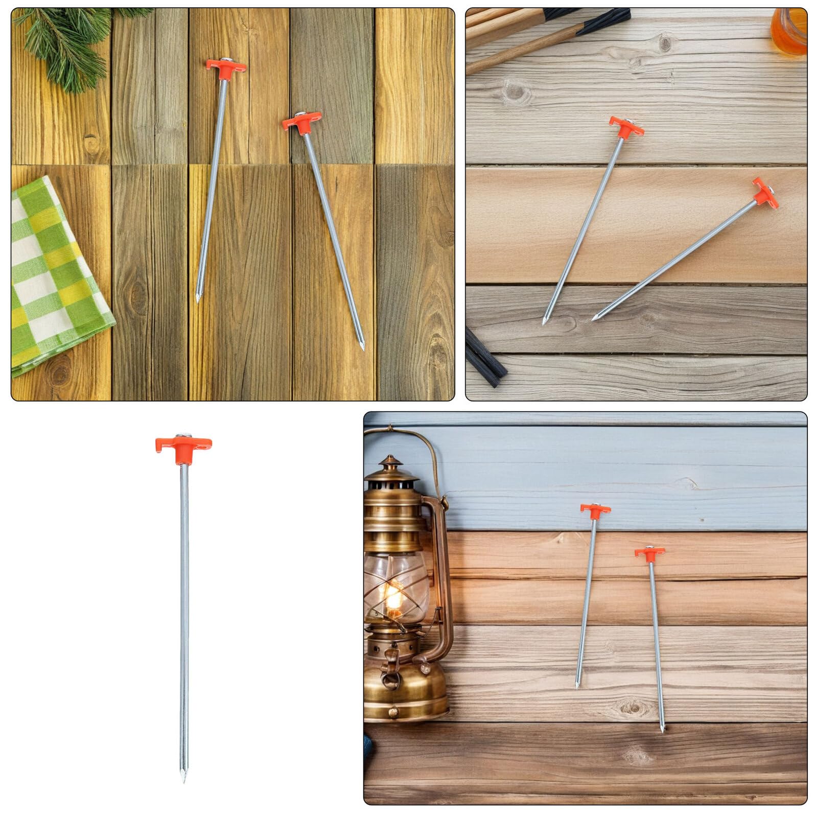 INOOMP 16 pezzi Picchetti per Campeggio in Acciaio Resistente al Vento Chiodi Lunghi per Terreni Duri e Sabbiosi Fissaggio Rapido per Teli da Spiaggia Giardino e Outdoor