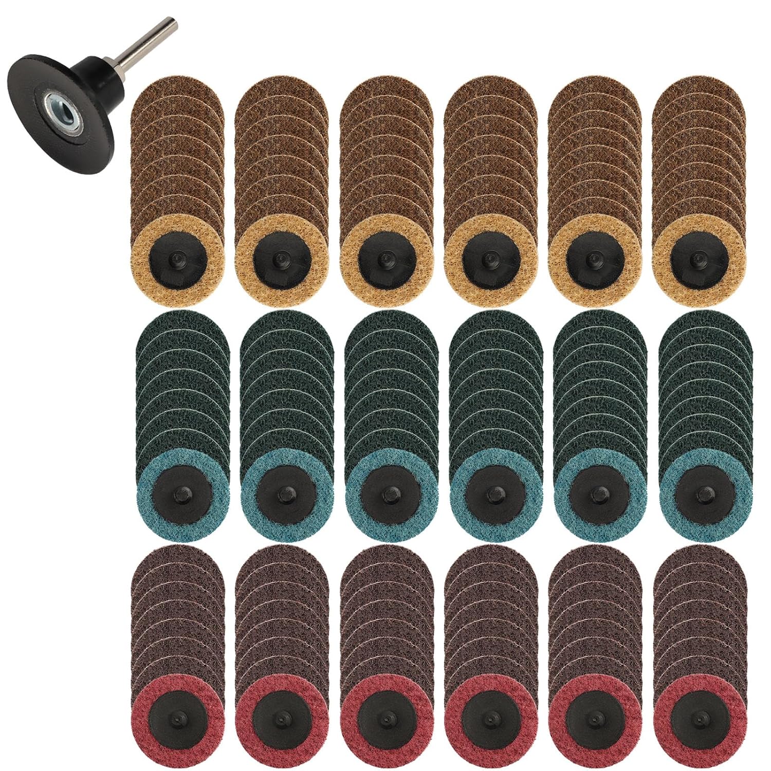 AOKLIT 150Pcs 2 Inch Sanding Discs, Nylon Surface Conditioning Discs, Quick Change Sanding Disc