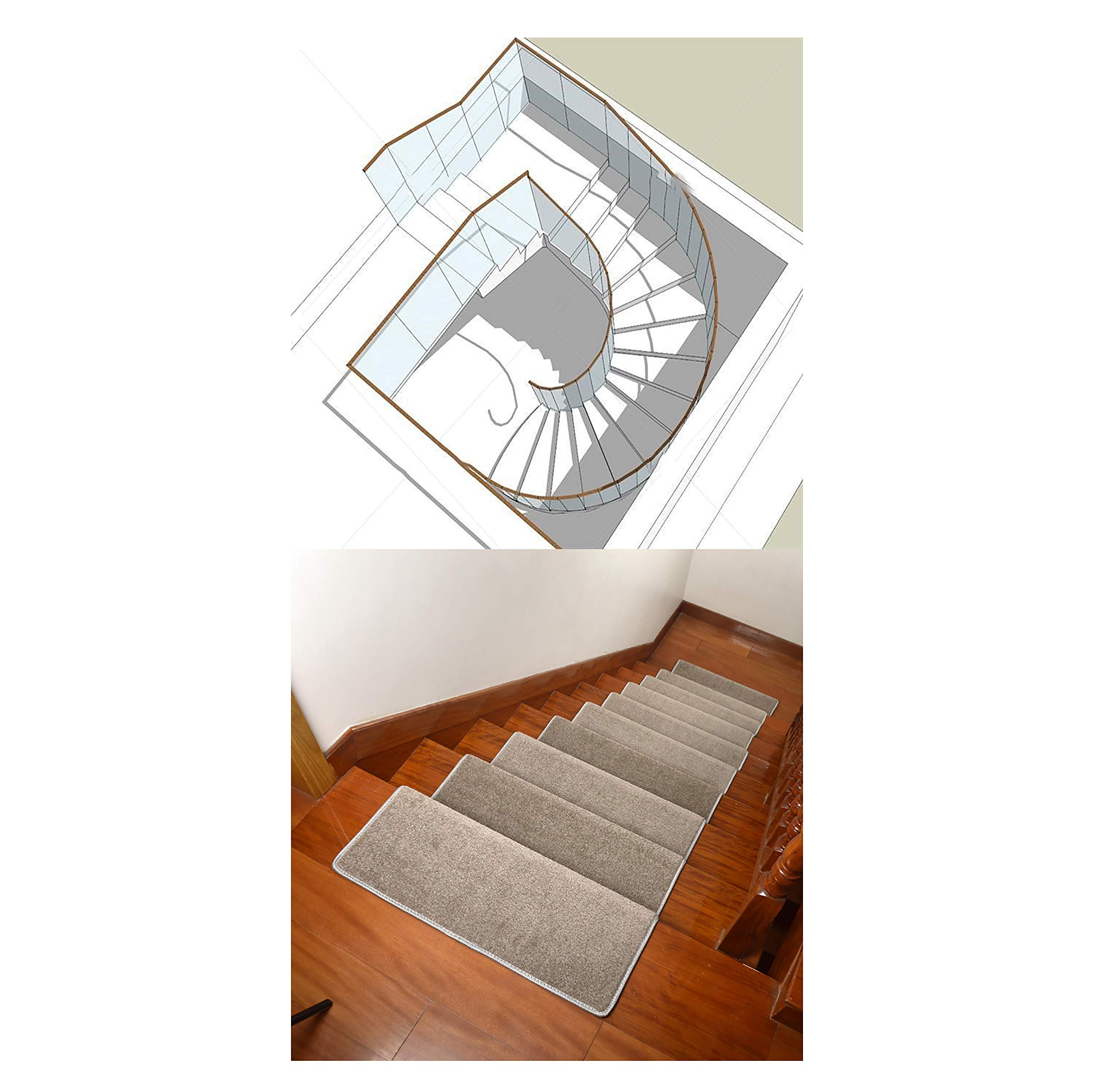 Amazon 階段マット階段滑り止めマット選べるカラー 吸着キズ防止防音子供安全対策 ラクダ 75 24 3cm 17pcs 廊下敷き 階段マット オンライン通販