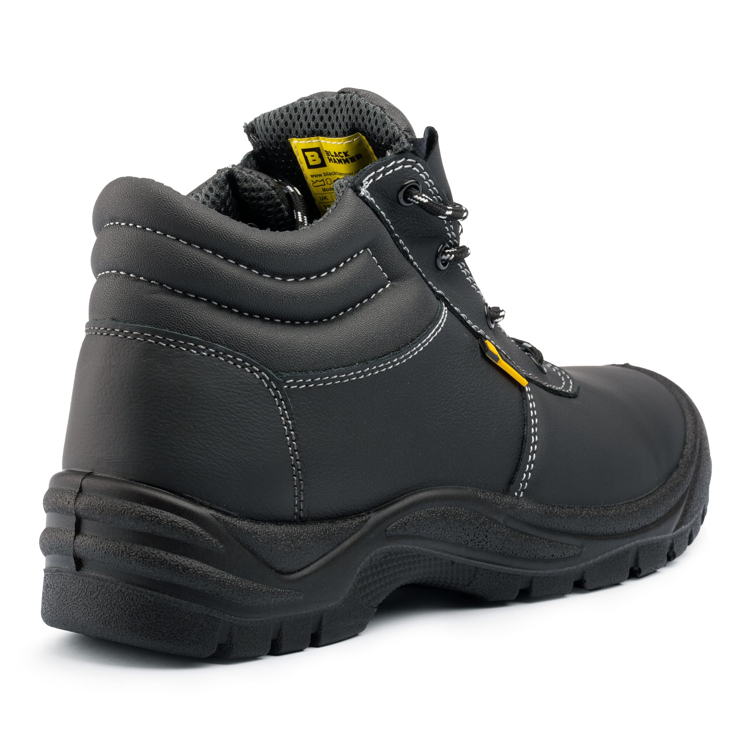 Black Hammer Botas de Trabajo de Seguridad para Hombre - Piel Plena Flor, Puntera de Acero, Resistente al agua, Diseñado para el Estilo y la Comodidad Calzado para Trabajos duros S3 SR William (47 EU)
