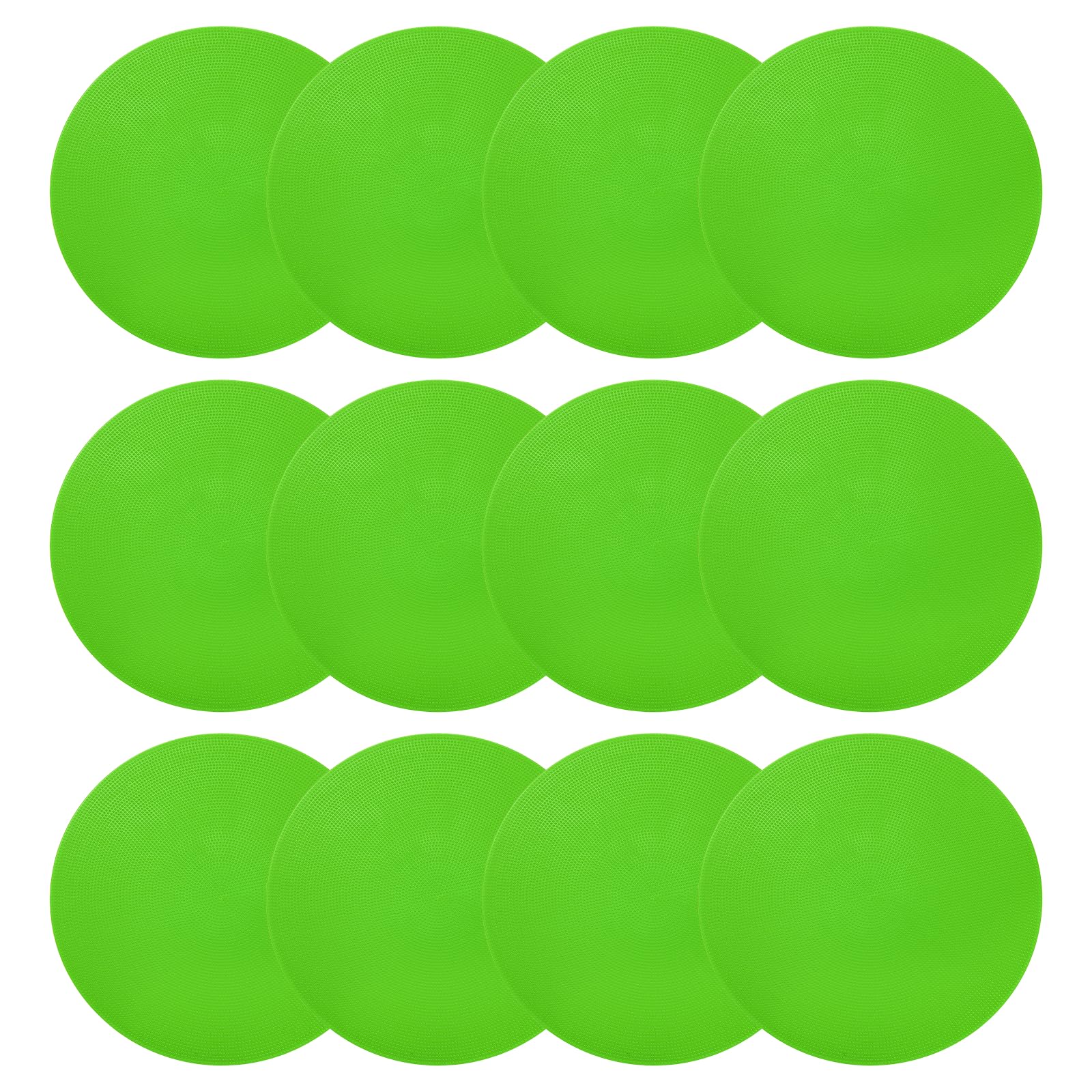 PATIKIL Lot de 12 marqueurs de sol en caoutchouc antidérapant de 25,4 cm avec sac de rangement, cônes d'agilité plats pour sport, entraînement, basket-ball, football, vert