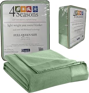 Shavel Home Products Micro Flannel Full/Queen Size Blankets, Lightweight All Seasons Cozy Blanket, Throw Blankets for Home, Comfy & Soft Blanket for Couch, Machine Wash, No Pilling - Willow