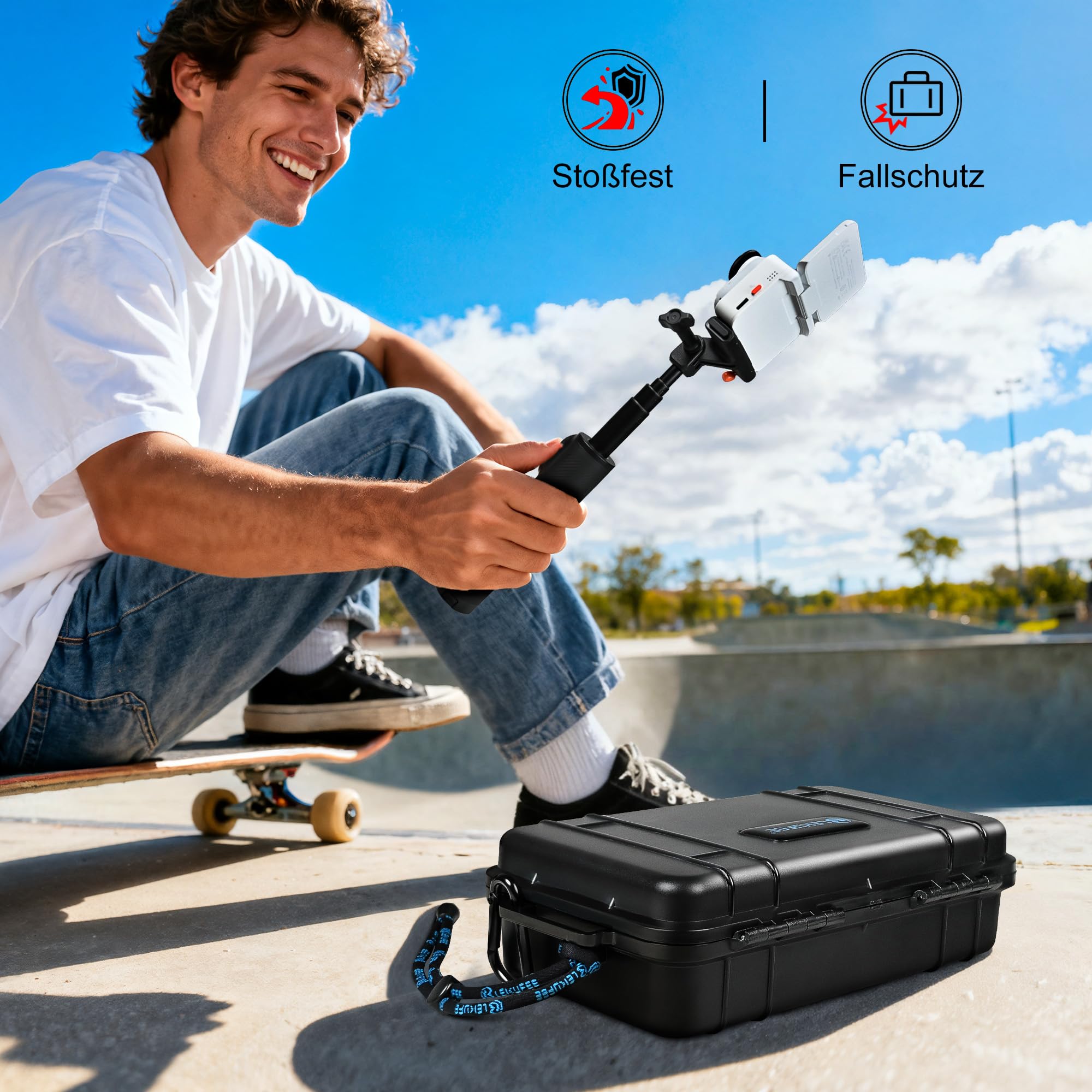 LEKUFEE Reise-Wasserdicht Reisekoffer für Insta360 GO Ultra, Standard-Bundle, Creator-Bundle und weiteres Zubehör (nur Koffer & Tasche)