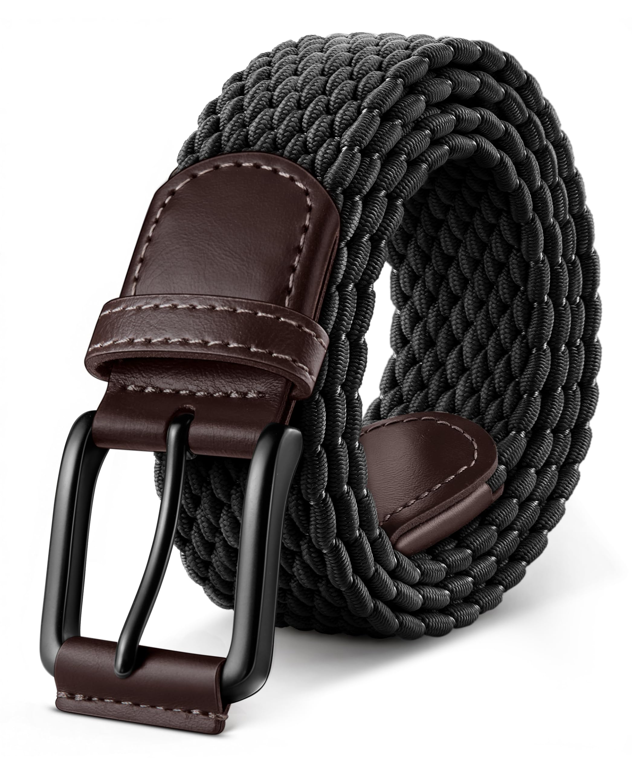 KEMISANT Men Belt Woven Braided Stretch Belt Adjustable Fit Fot Men Golf Casual Jeans 1 3 8-Lightweight Canvas