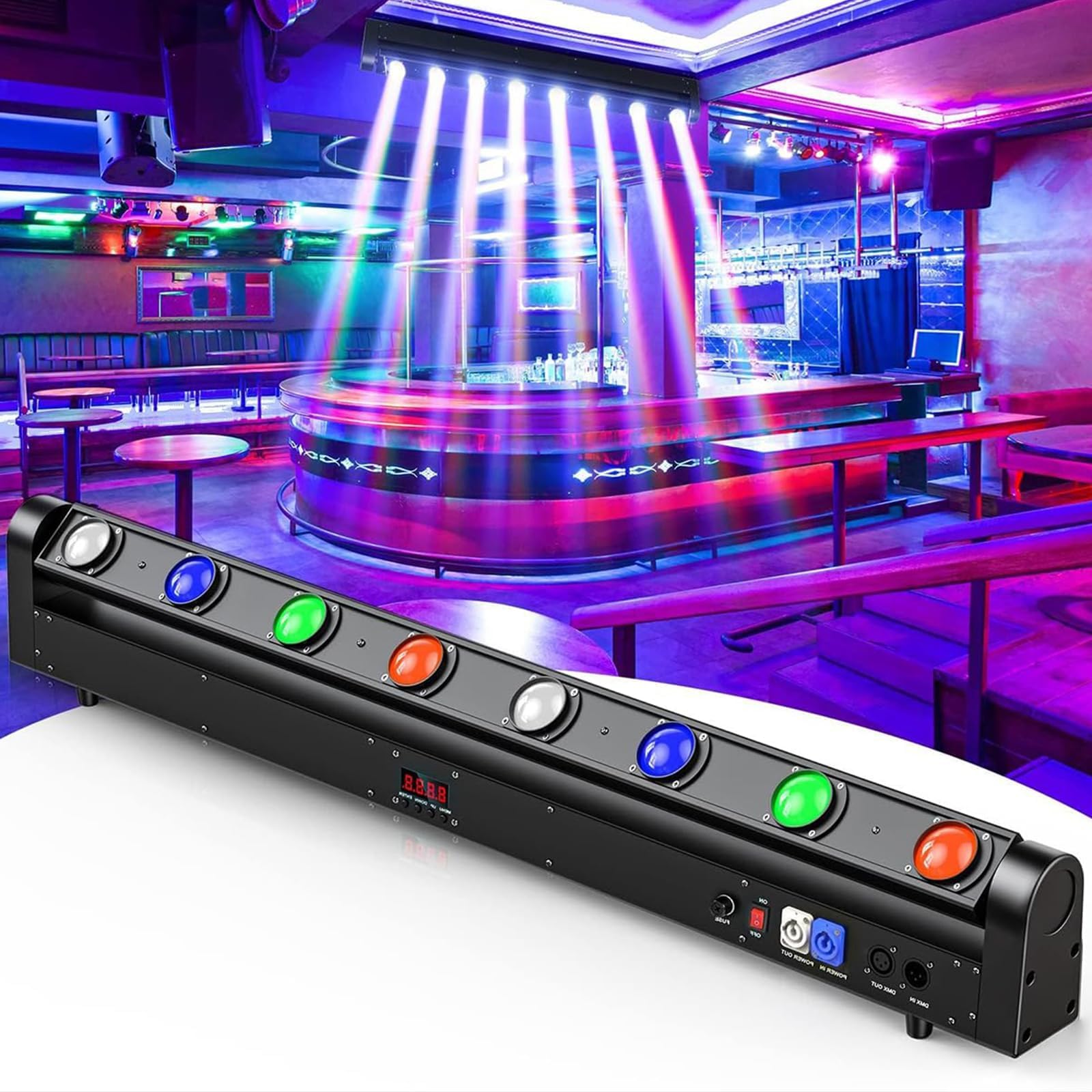 Barre lumineuse moving head éclairage DJ stroboscope 9/39CH pour club et disco - 7