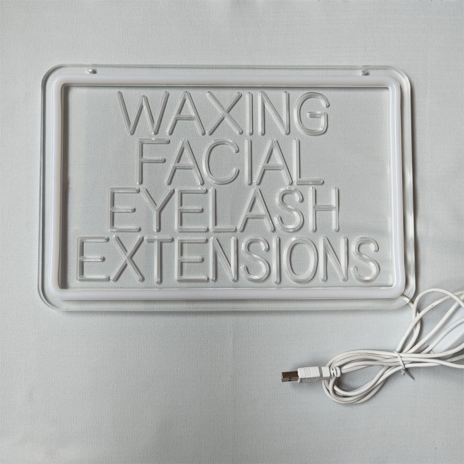REWIS Insegna al Neon a LED per ceretta Ciglia per Il Viso, luci al Neon USB Personalizzate con Regolazione a 3 Marce, per Decorazione dimmerabile appesa per Salone di Ciglia per Unghie,Viola,40x27cm