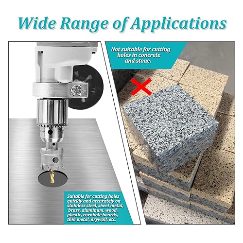 Miniatura 6 de Sierra perforadora de metal de 2-18 pulgadas  2.087 in, cortador de agujeros con punta de carburo de tungsteno con broca piloto chapada en titanio,