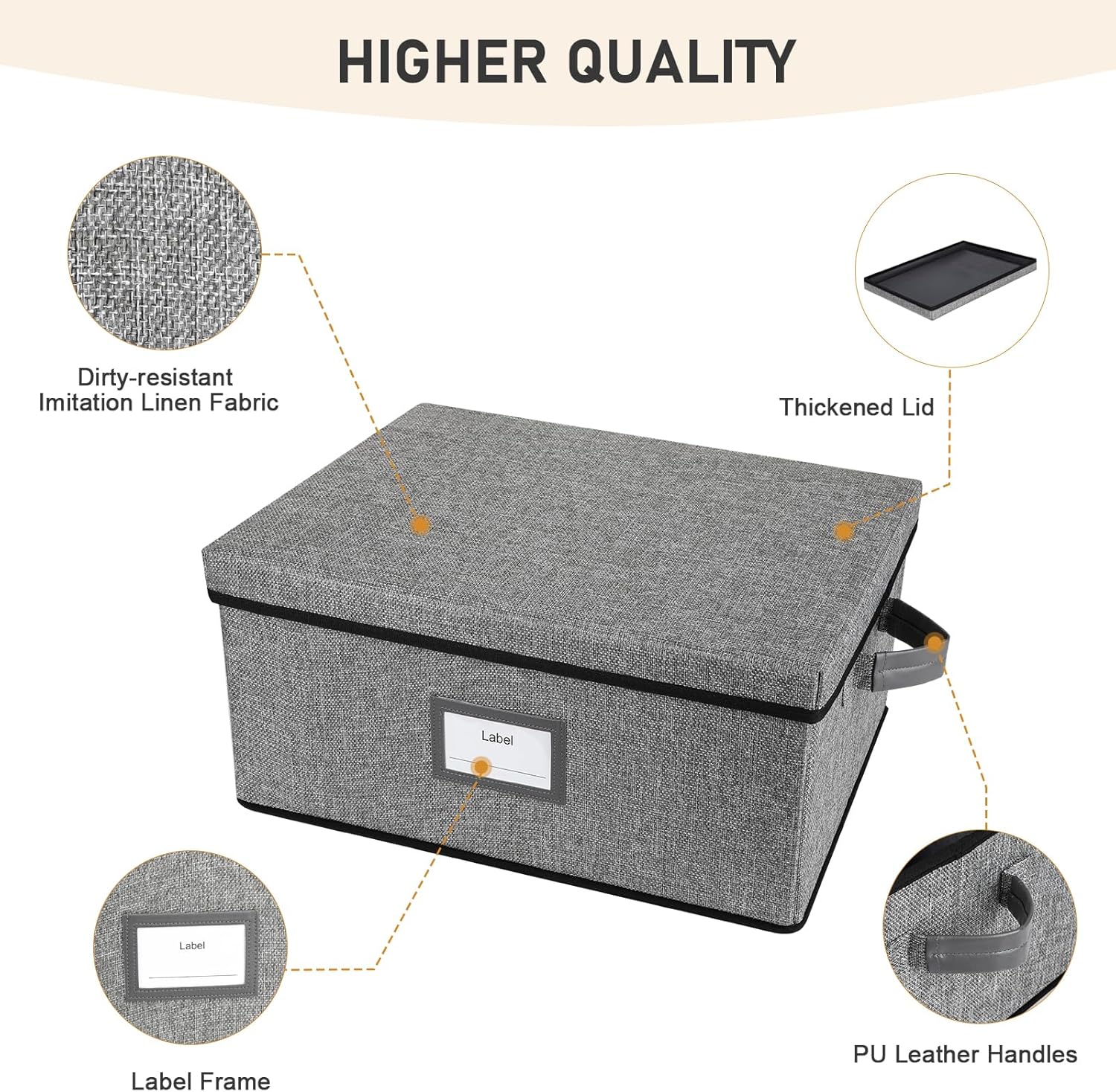 Lukeline VHS Storage Box with Lid, Large Capacity VHS Storage Case Holds 50 Tapes, Stackable VHS Holder Storage Containers for Living Room, Bedroom, Study Room,2-Pack