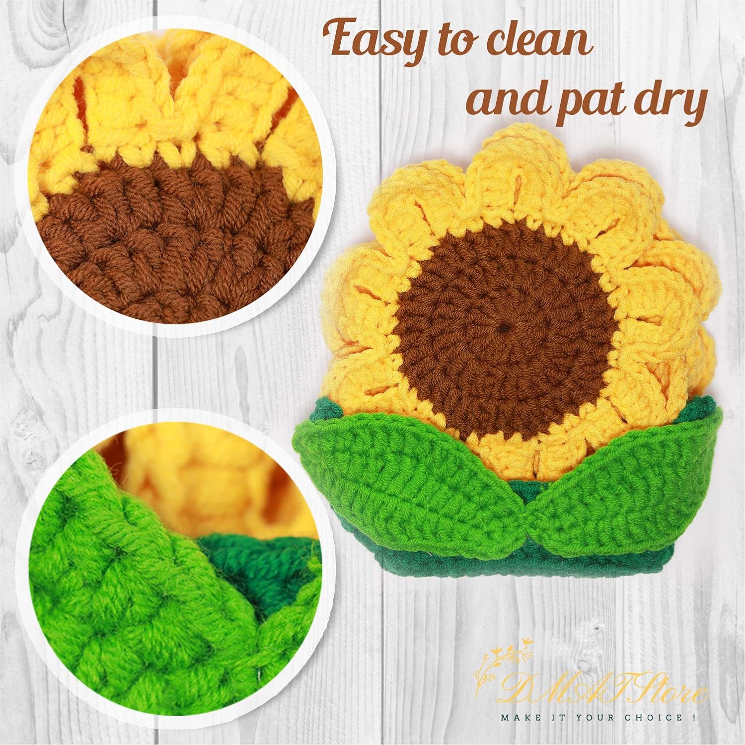 Flаѕh Dеаlѕ - 60% оƒƒ 🌻 Coasters for Drinks Set of 6 Pieces Cotton Coasters with Holder, Handmade Braided Coasters for Drinks , 3.93 Inch, Suitable, Crocheted Coasters for Kids Drinks (Sunflower)