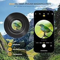 Vista 2 de Monocular compacto impermeable de 8 x 25 pulgadas, monoculares de telescopio de visión amplia de alta definición, viene con paño de limpieza