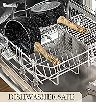 Vista 5 de MICHELANGELO Juego de cacerolas con tapa, antiadherente de 1 cuarto y 2 cuartos con tapa, olla pequeña con tapa, sartén antiadherente de 1 cuarto