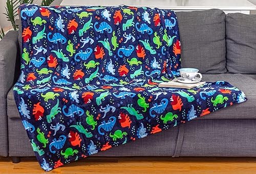 Miniatura 2 de Regalos de dinosaurios juguetes para niños y niñas, manta suave de dinosaurio para cumpleaños, manta de dinosaurio para niños de todas las edades,