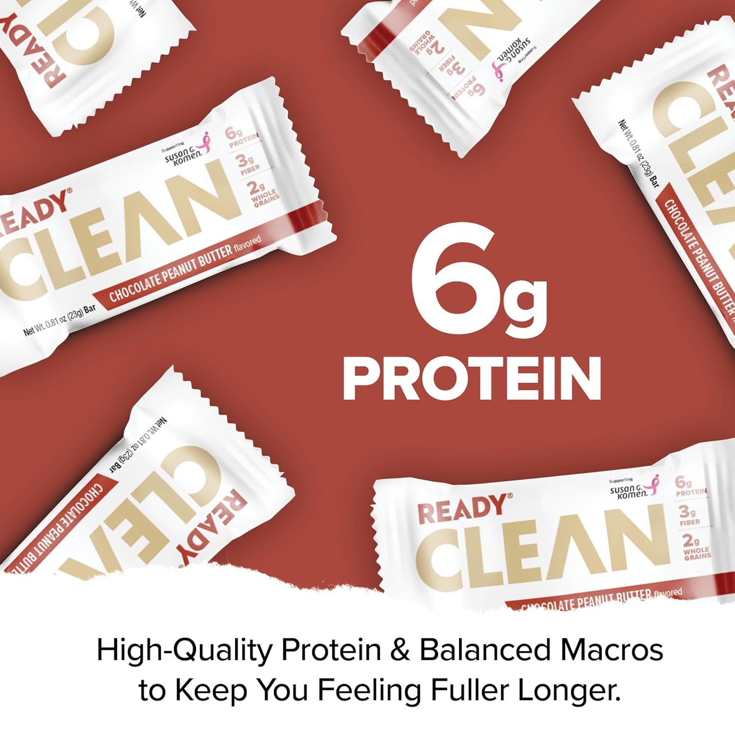 Ready® Clean Minis Protein Bars – Healthy Snack Bars with Whey Protein & Fiber | Gluten-Free, Non-GMO, On-the-Go Snack for Kids & Adults | 90 Cal Energy Bites | Chocolate Peanut Butter (20 bars)