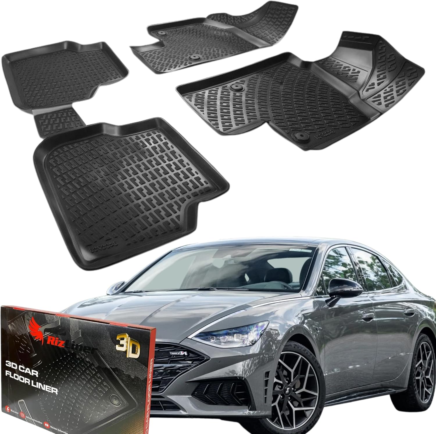 RizLiner Custom Fit Floor Mats Compatible with Hyundai