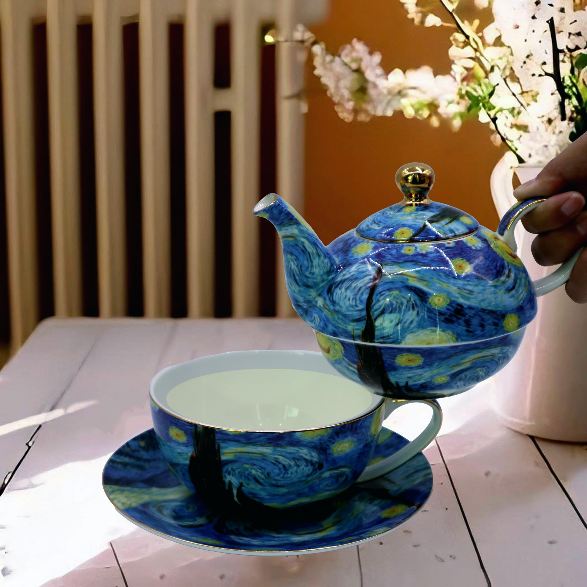 食器   Tea Set Amazon.com | Porcelain 13 OZ Tea for One Teapot and Cup Set