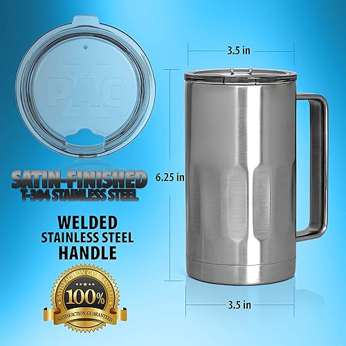 Miniatura 3 de Maxam - Taza de cerveza de acero inoxidable con tapa, 20 onzas, doble pared, aislada al vacío, taza de cerveza – inastillable y resistente a