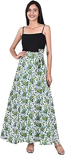 Indian Skirt Cotton Long Wrap Around Printed Women's Clothing Beach Dresses