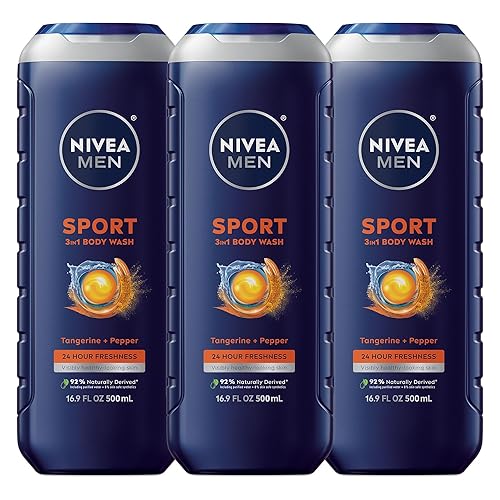 NIVEA MEN Sport Body Wash con minerales revitalizantes paquete de 3 botellas de 169 onzas lĂquidas NIVEA MEN Sport Body Wash con minerales revitalizantes paquete de 3 botellas de 169 onzas lĂquidas