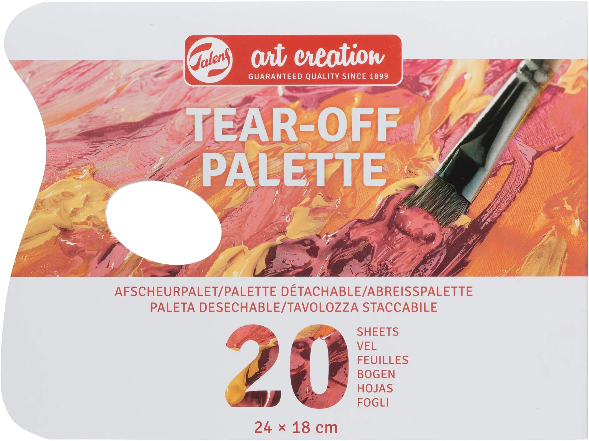 Tear-Off Palette, 24 cm Length x 18 cm Width, Brown