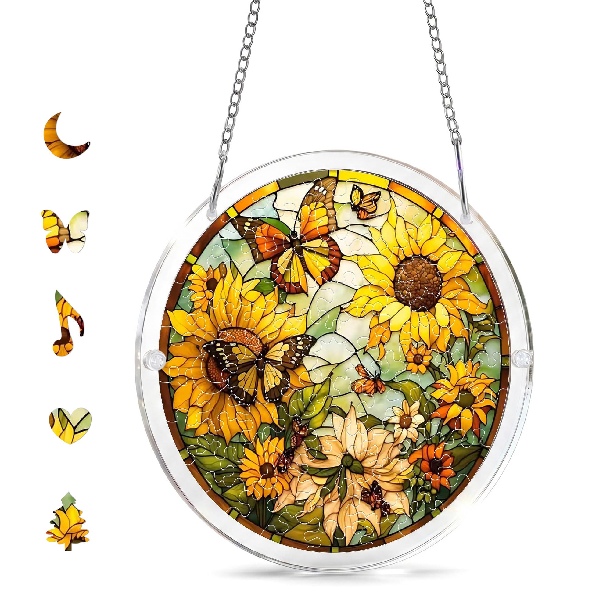 Acrylic Jigsaw Puzzle Suncatcher - Stained Glass Decor -30 Acrylic Jigsaw Puzzle Suncatcher - Stained Glass Decor -30