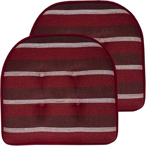 Miniatura 114 de Sweet Home Collection - Cojín de espuma viscoelástica para silla, con capitoné, parte trasera de goma antideslizante, en forma de U, de 17 x 16