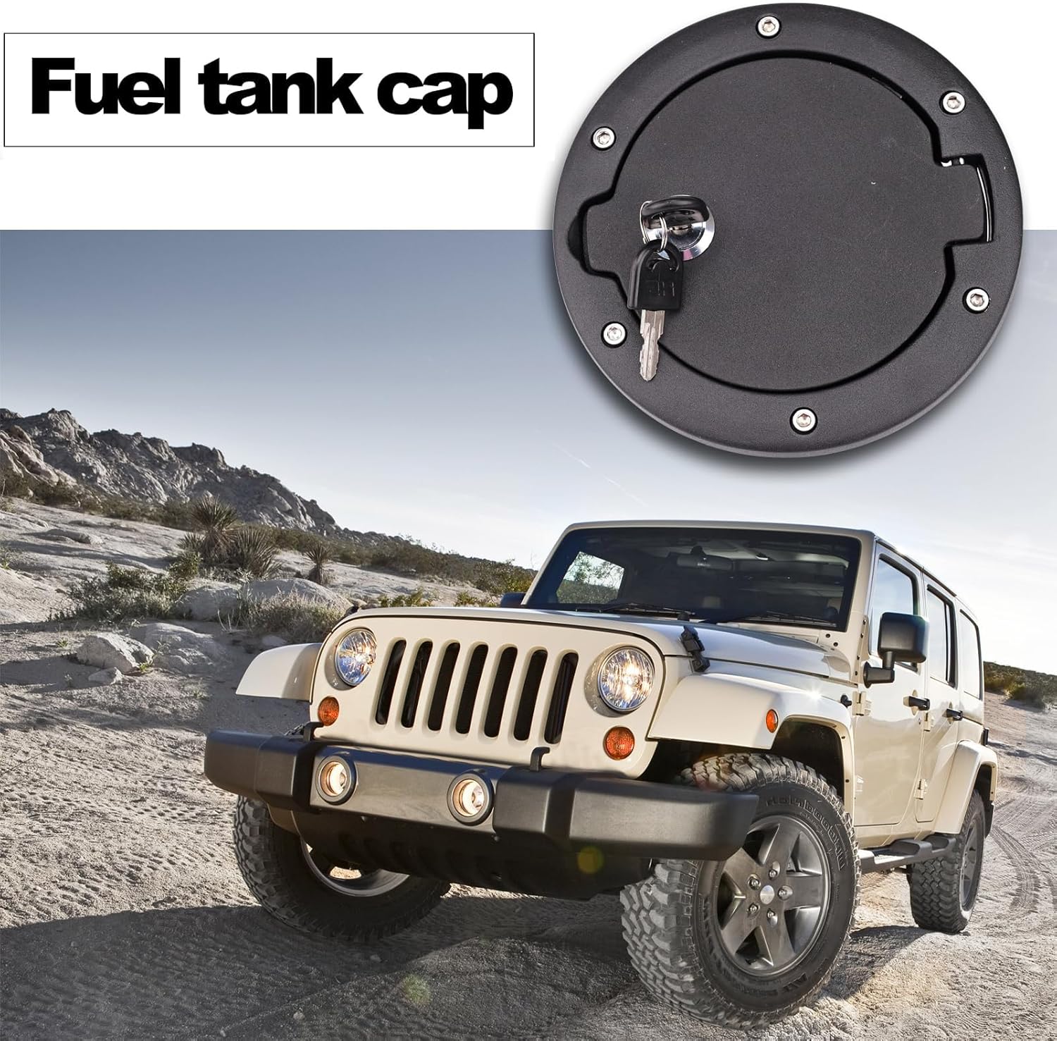 Gas Cap Fuel Filler Door Cover For Jeep Wrangler JK 2007-2018 Accessories Unlimited Rubicon Sahara AOLIHAN 2 Door and 4 Ddoor Locking Gas Tank Door