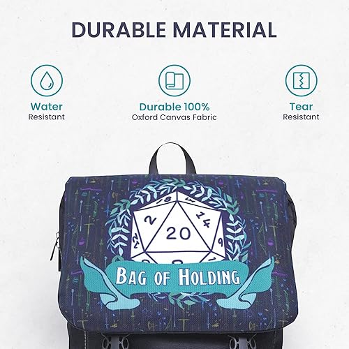 Miniatura 2 de Adventurer's Forge Dnd - Mochila de mano de RPG de mesa con hombros informales, accesorio para Dungeons and Dragons (D&D) para equipo de jugadores y