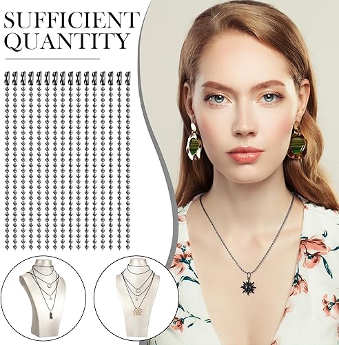 Miniatura 3 de 100 unidades de cadena de metal para perro, cadena de eslabones de cuentas a granel, cadenas de collar con cuentas para hacer joyas, suministros de