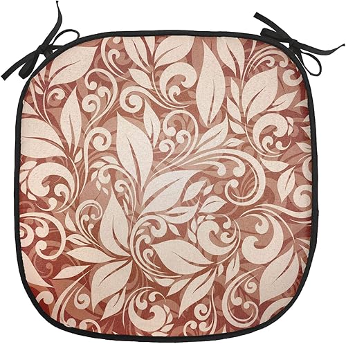 Miniatura 26 de Lunarable Cojín retro para silla, dibujo de chica a la moda en tierra primavera campo margaritas arte, acolchado de asiento para cocina y patio con