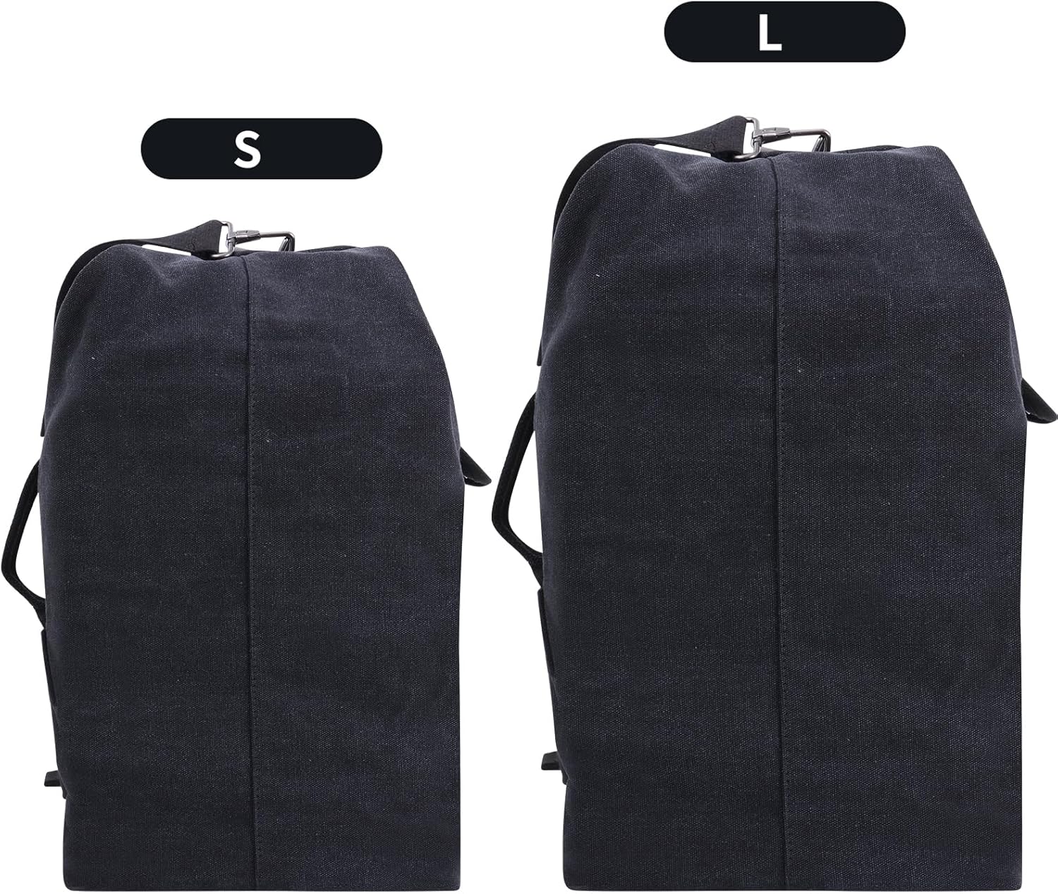 MosaiRudo Canvas Leisure Backpack Tactical Military Duffel Bags Travel Climbing Bag, Gym Bag Top Load for Outdoor Sports (Black, Upgrade S)
