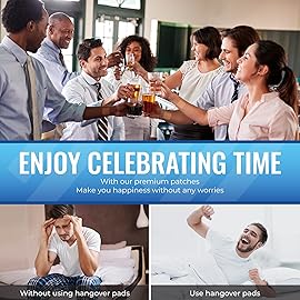 YETAIM Recovery Patches for Women Men: 48-Pack Energy Boost Fast Recovery - Day Night Party Support - Apply on Arm Neck Wrist Back for Party Fun Morning Revival - Clear Blue