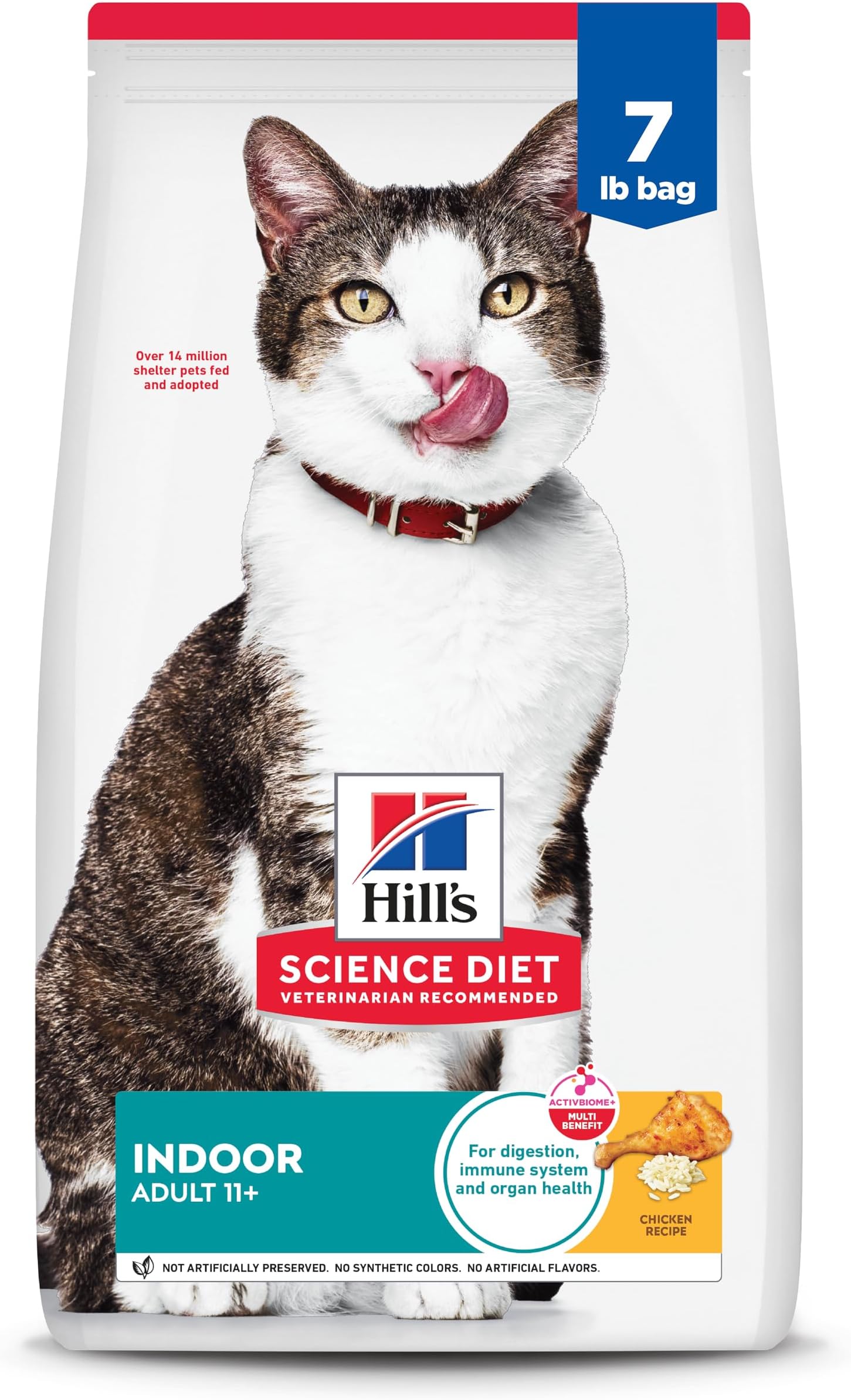 Dry Cat Food, Adult 11+, Indoor, Chicken Recipe, 7 lb. Bag
