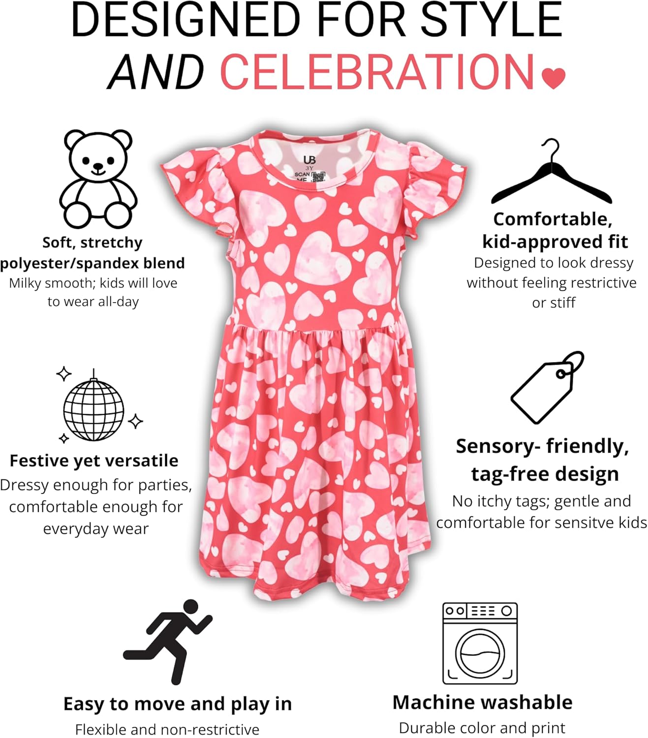 Unique Baby Girls' Short Sleeve Everyday Printed Dresses for Kid and Toddler, Sizes 2T-12Y - Image 4