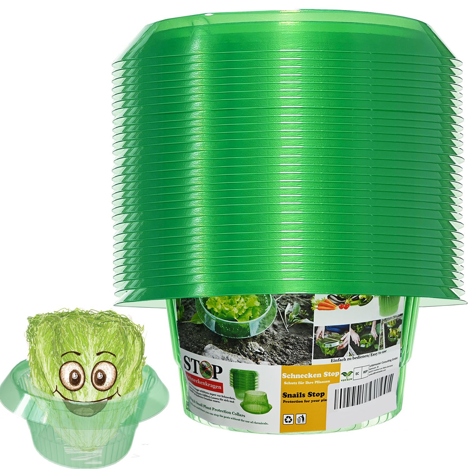 Lot de 30 collerets d'escargots renforcés, anneaux de salade pour repousser les limaces, protection efficace contre les limaces et les escargots, protection efficace pour vos plantes à salade