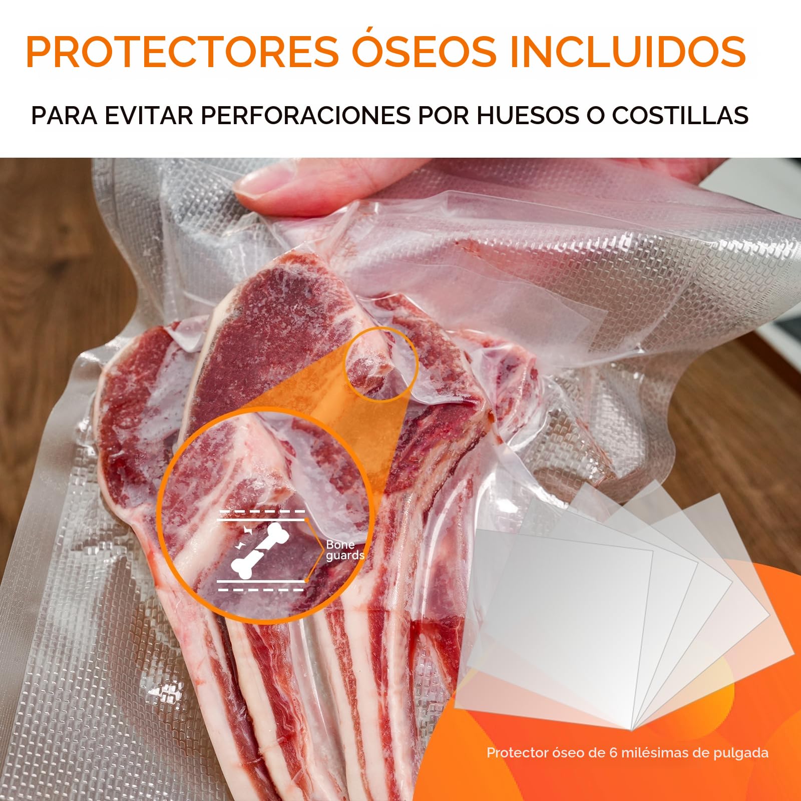Wevac Bolsa Vacio Alimentos, 100 Bolsas 20x30cm Bolsas Para Envasar al Vacio Alimentos Gofradas para Selladora Bolsas de Plastico, Preparación de Comidas y Cocina Sous Vide, BPA Free