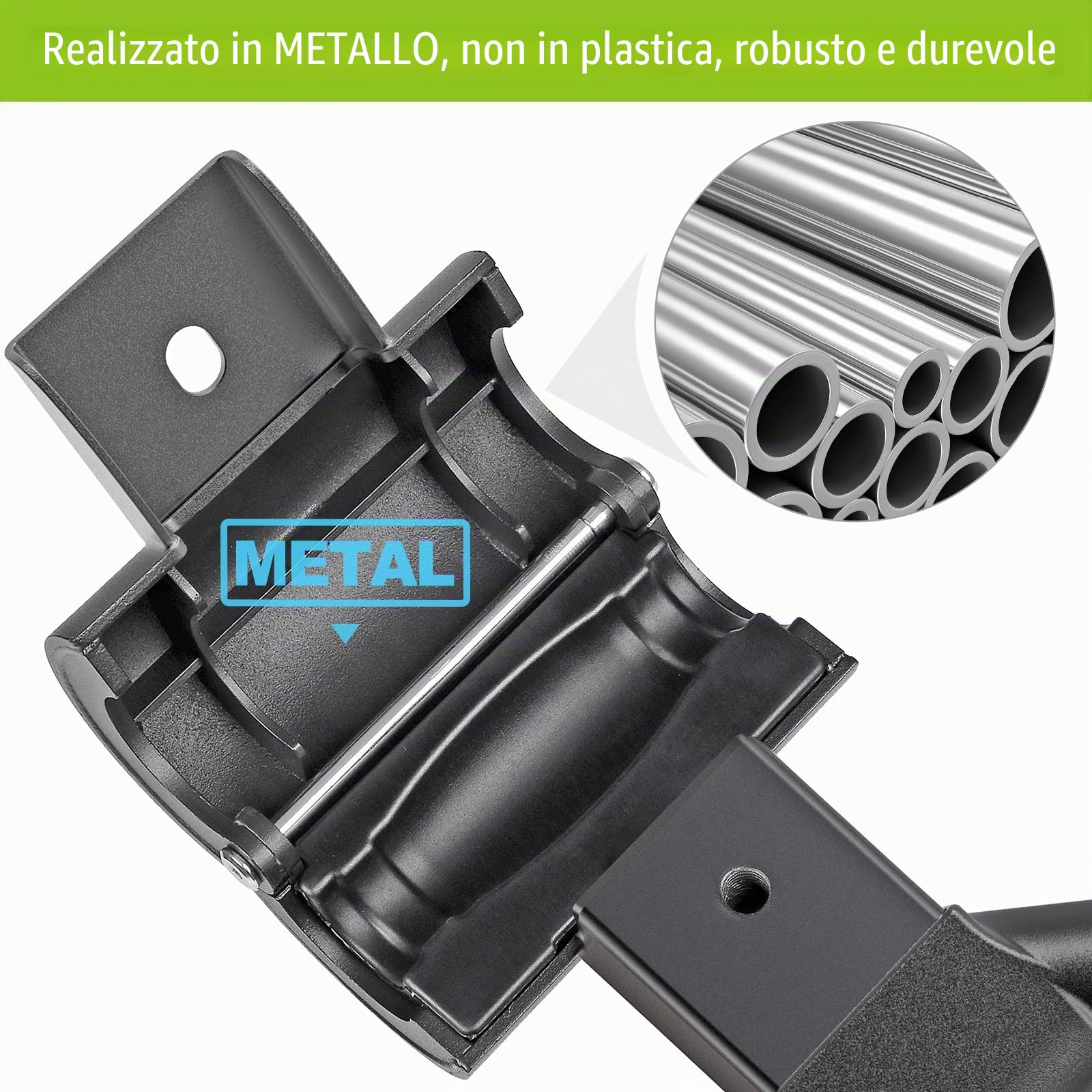 SELEWARE Versatile manubrio in acciaio a kettlebell, impugnatura ergonomica antiscivolo, installazione rapida, si adatta alla maggior parte dei manubri fino a 45,4 kg