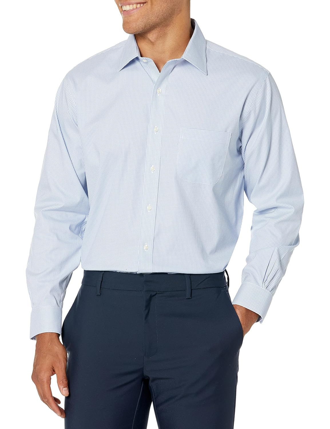 Brooks Brothers Mens Regular Fit Non-Iron Stretch Ainsley Spread Collar Dress Shirt