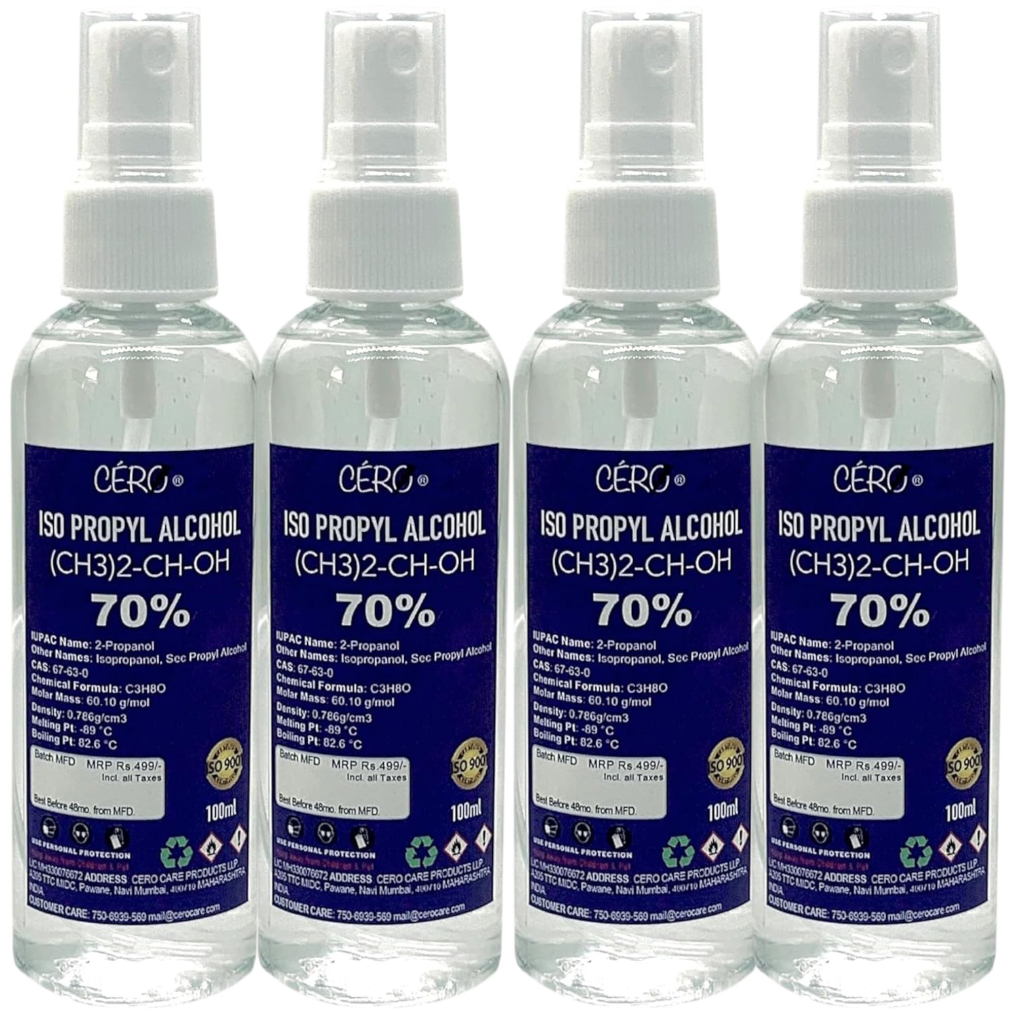 CERO ® IPA Isopropyl Alcohol for Cleaning, All Electronics, Clean Your Makeup Tools, Clean CPU, GPU and Screen, Repair Cosmetics 70% Pure [(CH3)2-CH-OH] CAS: 67-63-0 (100ml) Pack of 4-picture-14