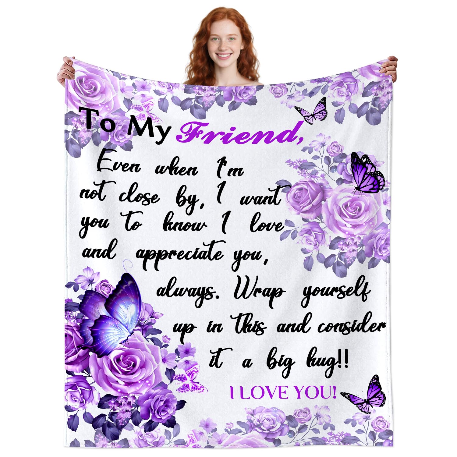 Blanket From Bestie,Sister Friendship Gifts Throw Blankets For Christmas Anniversary Birthday Mothers Day 50"X40"