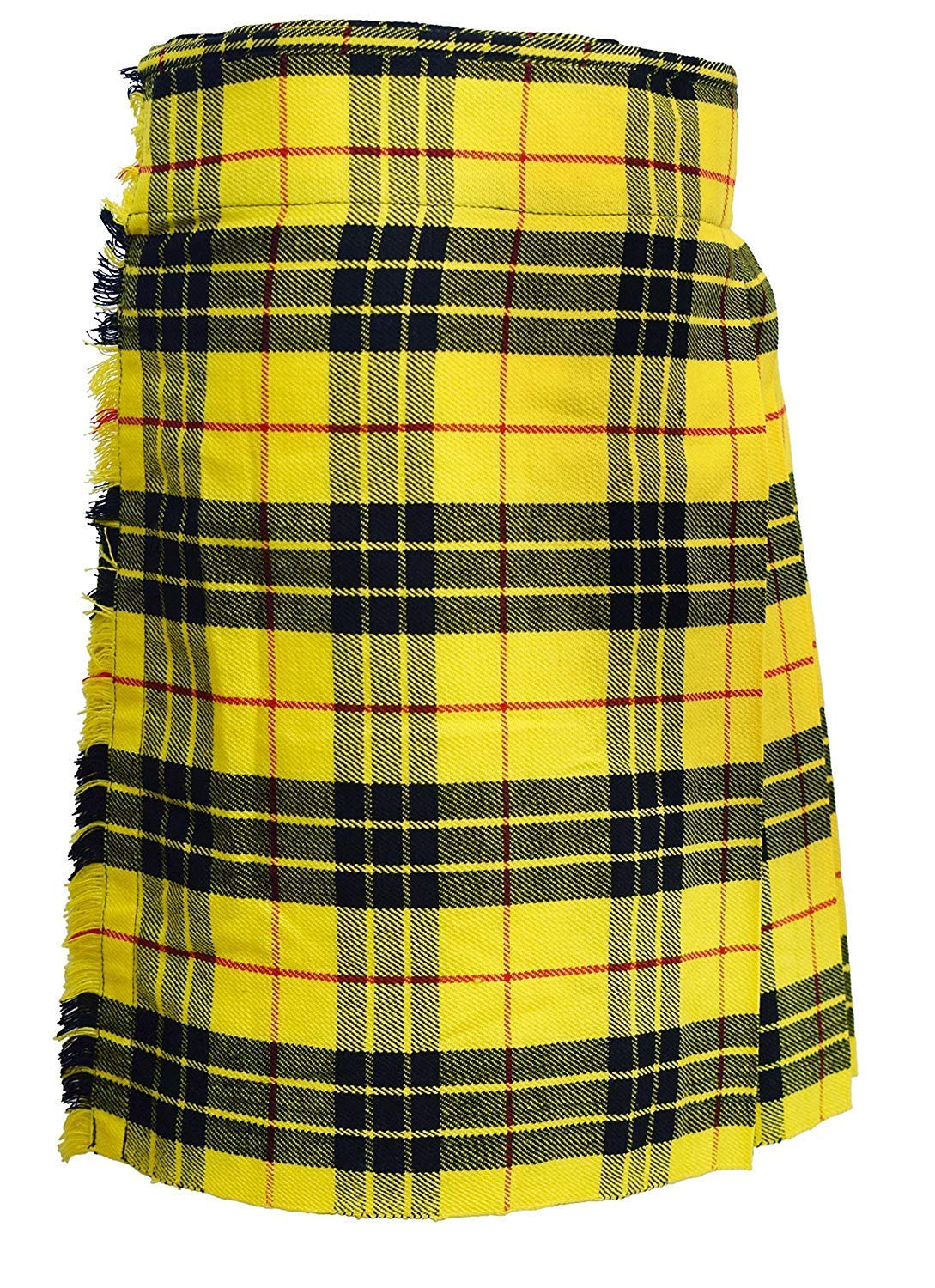 Macleod of Lewis Men's 5 Yard Scottish Kilts Tartan Kilt 13oz Highland Casual Kilt (32") Yellow/Black