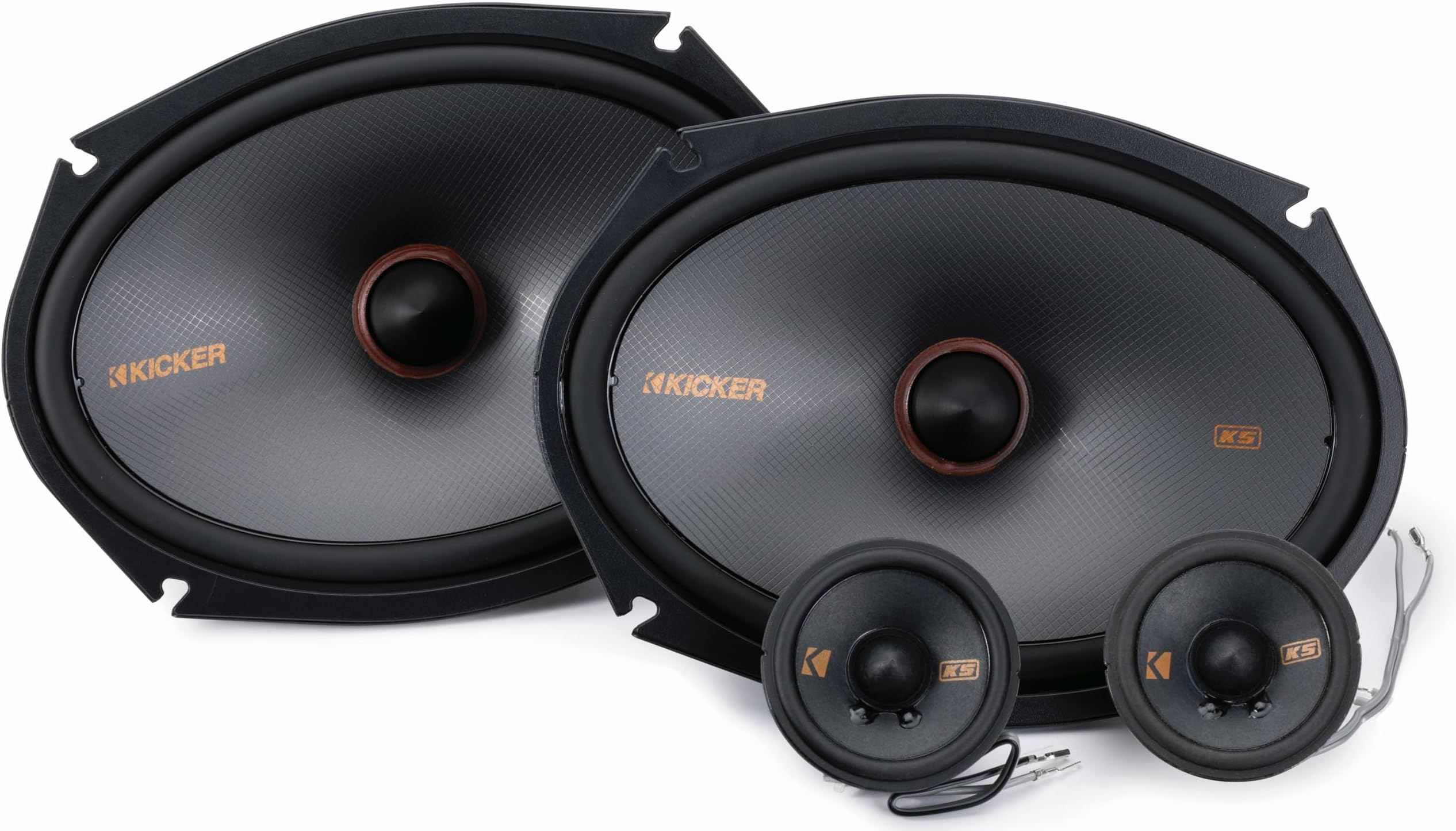 KICKER 51KSS269 Component Speaker System, 2-Way Design, Two - 6" x 9" Woofers, Two - 2.75" Midranges, in-Line 12dB Crossovers, 100 Watts RMS, 200 Watts Peak (Renewed)