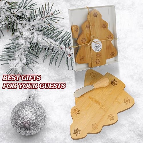 Miniatura 5 de Kigley 6 piezas de tabla de cortar queso para árbol de Navidad, tabla de cortar madera para servir tablero de madera en forma de árbol de