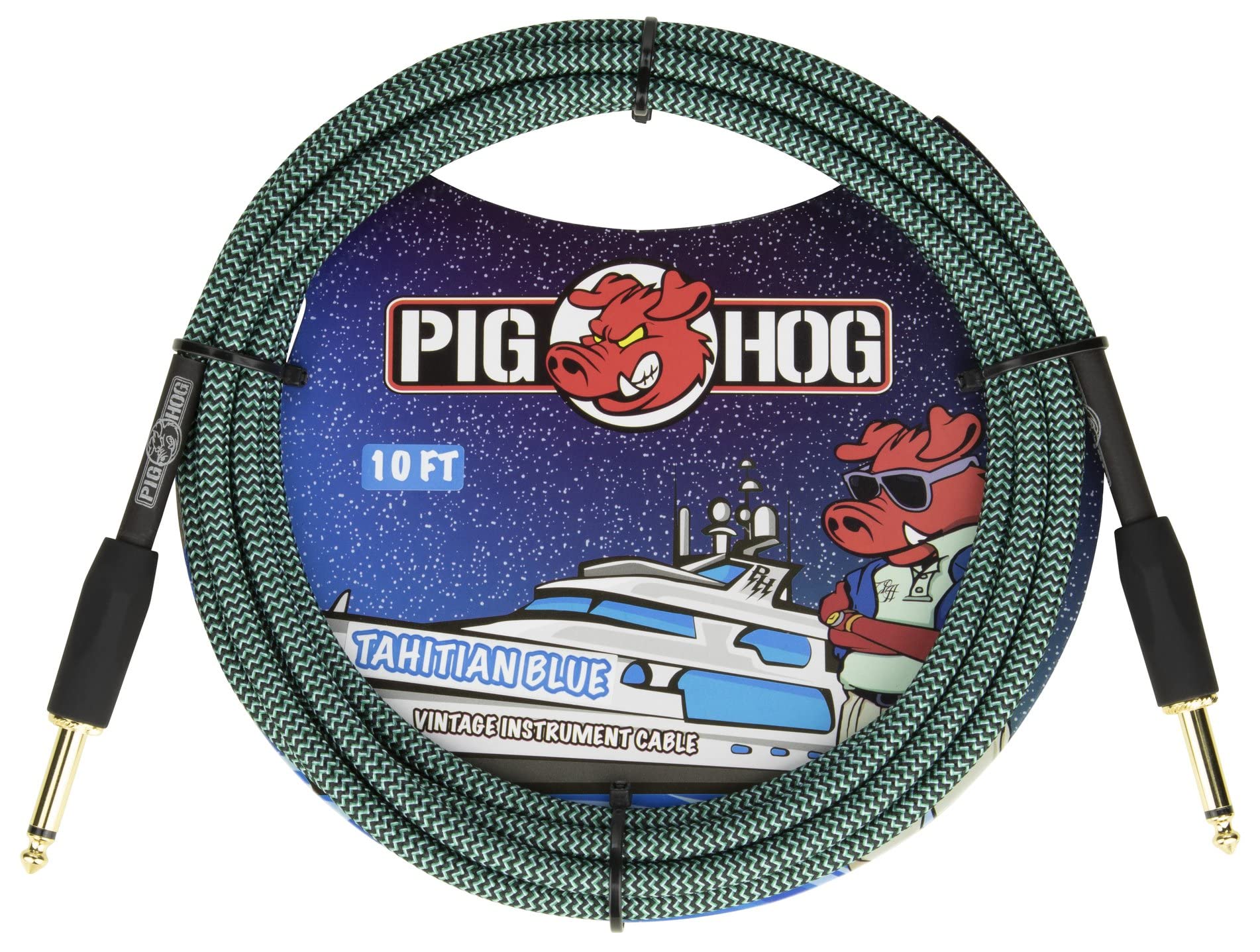 Pig Hog"Tahitian Blue" Instrument Cable, 10ft