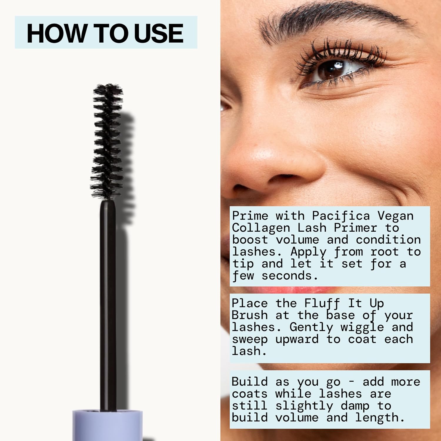 Pacifica Vegan Collagen Fluffy Lash Mascara – Black Thickening & Lengthening Mascara with Plant Fibers, Full Fluffy Lashes, Vegan & Cruelty-Free, 0.24 oz - Image 10